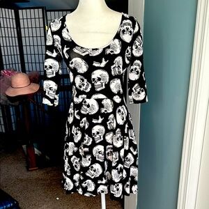 Sourpuss Skull Print Dress